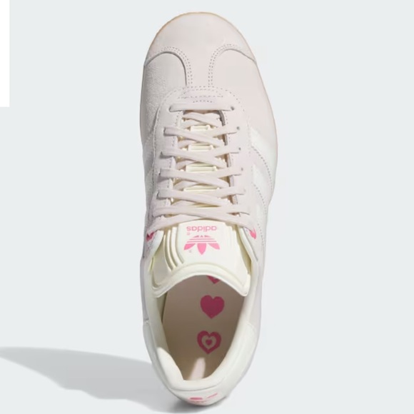 NWT Adidas Gazelle Valentine’s Putty Mauve Ivory Pink Sneakers Sz Women’s 7.5 - Picture 2 of 15
